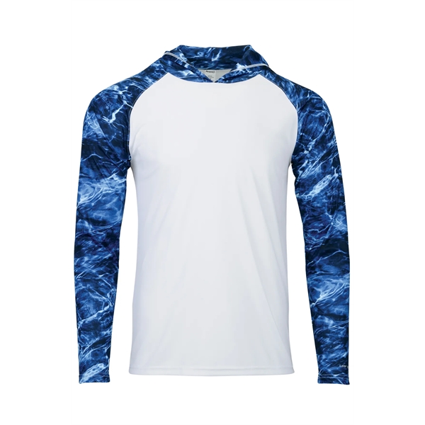 Biloxi long sleeve hoodie shirt made of 100% microfiber performance polyester.... from ASI 85988 Century Place Apparel