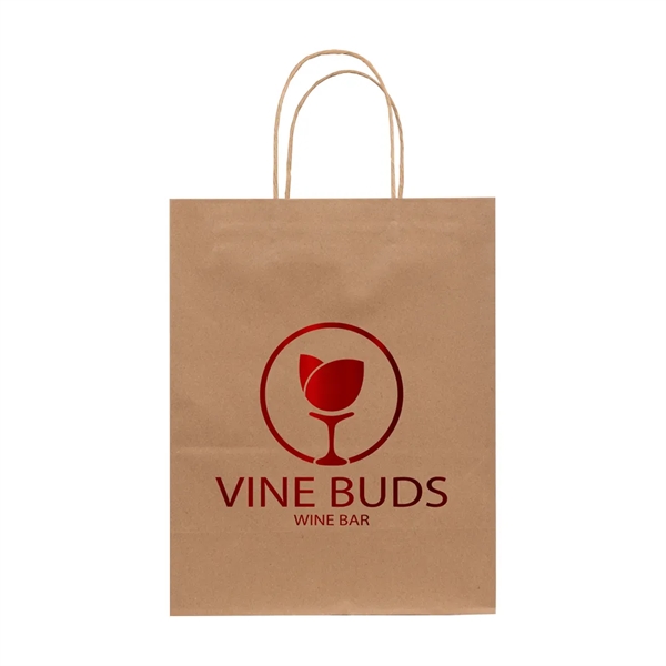 Twisted handle kraft shoppers get a glow-up with a folded turn-top... from ASI 75731 PWS / Pacific Western Sales/Cater Line