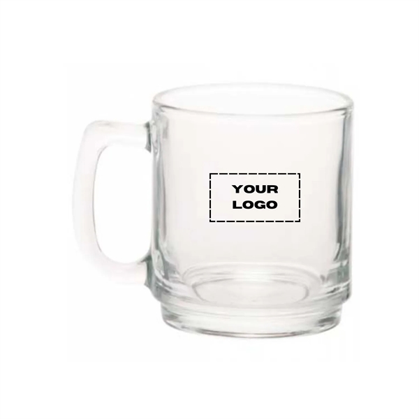 9 oz. Clear glass coffee mugs plus 1 color silkscreen imprint... from ASI 37218 Athena Promo (tm)