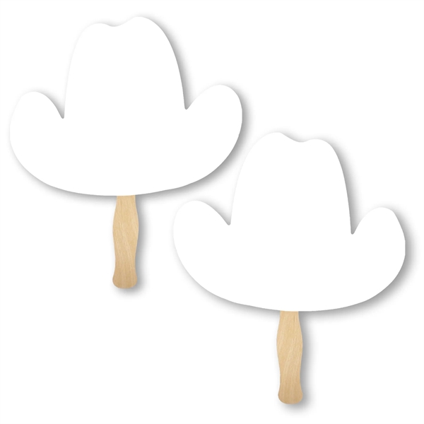 Sandwich Style Cowboy hat shaped hand fan with wood handle (... from ASI 93520 Ventura Inc