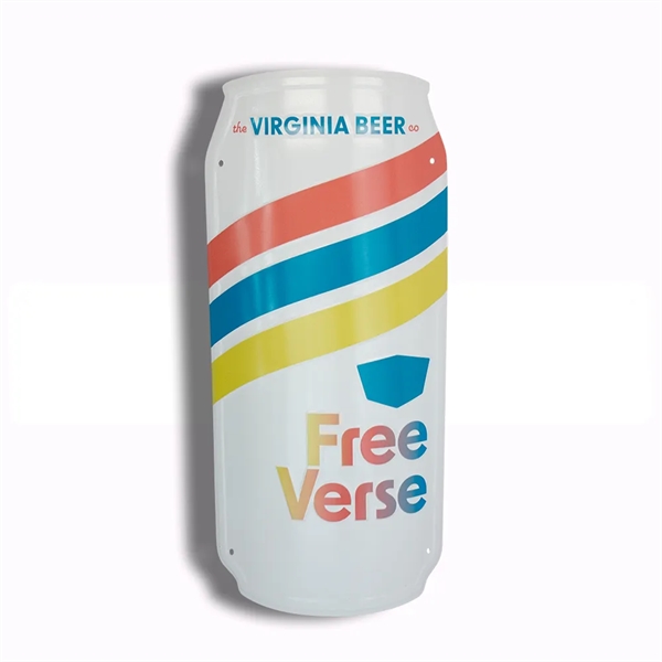 9" x 17.5" beer can shaped sign made of recycled aluminum.... from ASI 50120 Dixie Seal & Stamp Co Inc / Dixiline