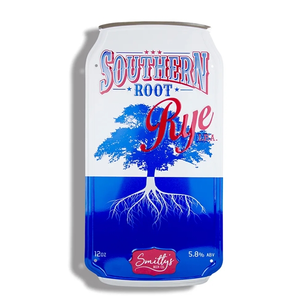 9" x 17.5" beer can shaped sign made of recycled aluminum.... from ASI 50120 Dixie Seal & Stamp Co Inc / Dixiline