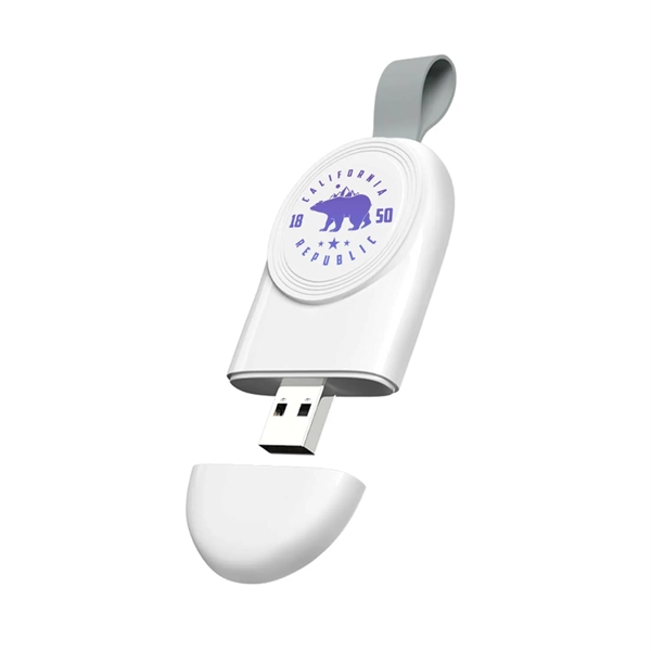 Portable iWatch magnetic wireless charger plus silkscreen imprint on 1 location... from ASI 37218 Athena Promo (tm)