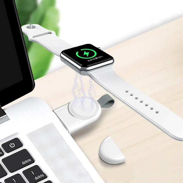 Portable iWatch magnetic wireless charger plus silkscreen imprint on 1 location... from ASI 37218 Athena Promo (tm)
