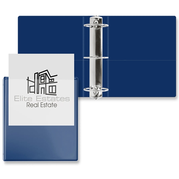3" Round three ring binder made of vinyl with front and... from ASI 54040 Fey Promo / Fey Binders and Organization Solutions
