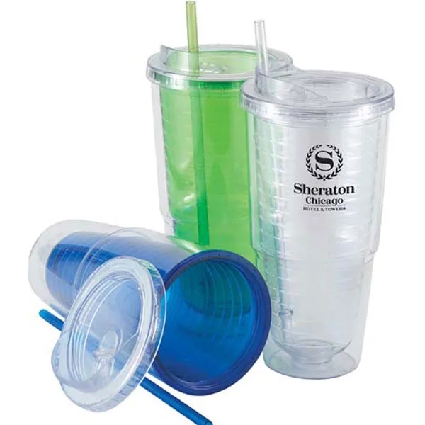 24 ounce double wall insulated plastic tumbler with lid and straw.... from ASI 57800 Gordon Sinclair / Gordon Sinclair®