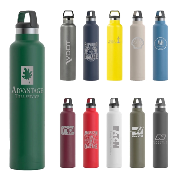 RTIC 26 ounce double-wall vacuum-insulated stainless steel ringed sport bottle with... from ASI 74601 Calico