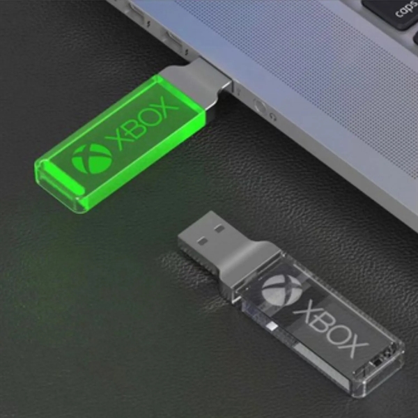 Light up clear acrylic USB flash drive plus laser engraved on... from ASI 37218 Athena Promo (tm)
