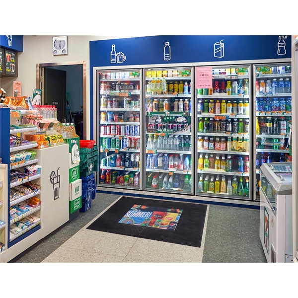 Indoor short-term point-of-purchase application... from ASI 67849 Logo Mats, LLC / Logo Mats USA