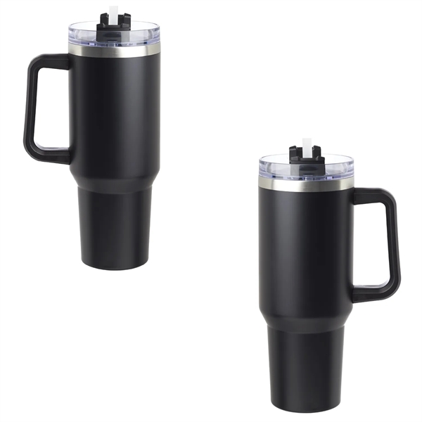 Stainless steel insulated tumbler with straw, 40 oz. plus 1 color... from ASI 37218 Athena Promo (tm)