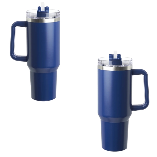 Stainless steel insulated tumbler with straw, 40 oz. plus 1 color... from ASI 37218 Athena Promo (tm)