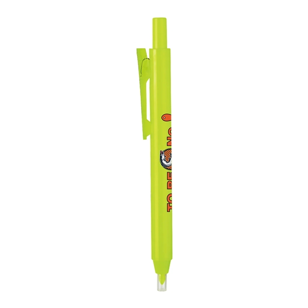 Neon-yellow, retractable Highlighter with spring-action pocket clip and long-lasting water-based ink.... from ASI 82498 RiteLine LLC