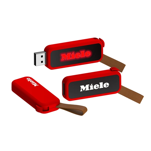 LED light up logo USB flash drive with loop plus laser... from ASI 37218 Athena Promo (tm)