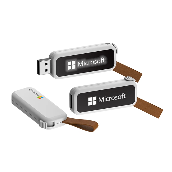 LED light up logo USB flash drive with loop plus laser... from ASI 37218 Athena Promo (tm)