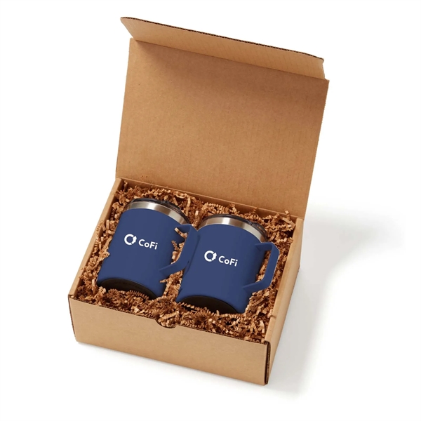 Gift set with two 12 oz. stainless steel insulated coffee mugs.... from ASI 63549 Jornik Manufacturing Corp
