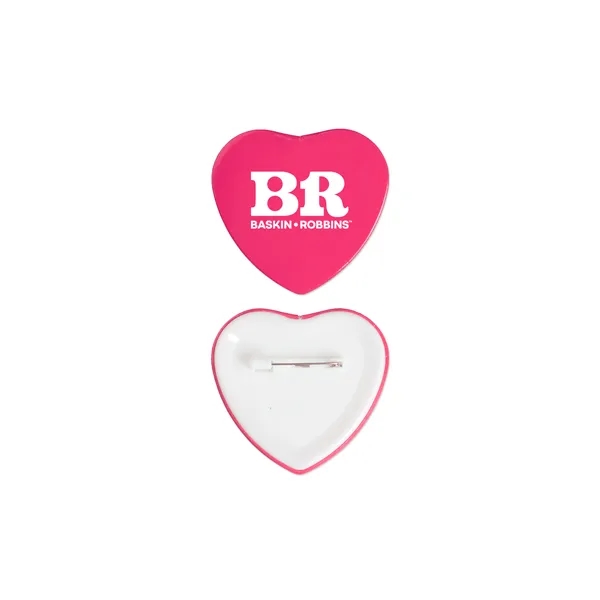 2" heart shaped button with safety pin backing.... from ASI 98360 WOWLine / WOWLine®