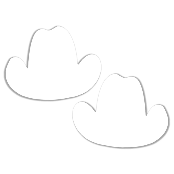 Cowboy hat shape stickless hand fan printed on 16 point coated... from ASI 93520 Ventura Inc