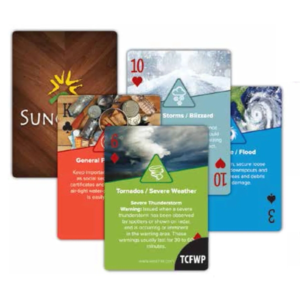 Playing cards with a weather safety background.... from ASI 56080 Playing Cards On Demand