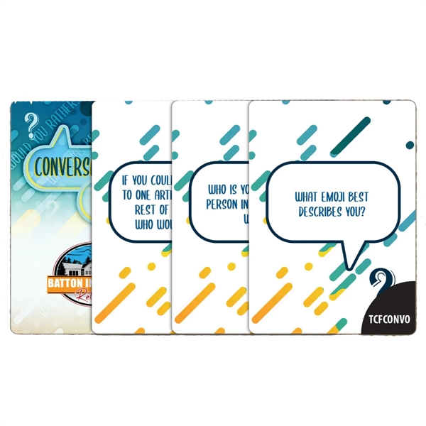 Playing cards with conversation starters background.... from ASI 56080 Playing Cards On Demand