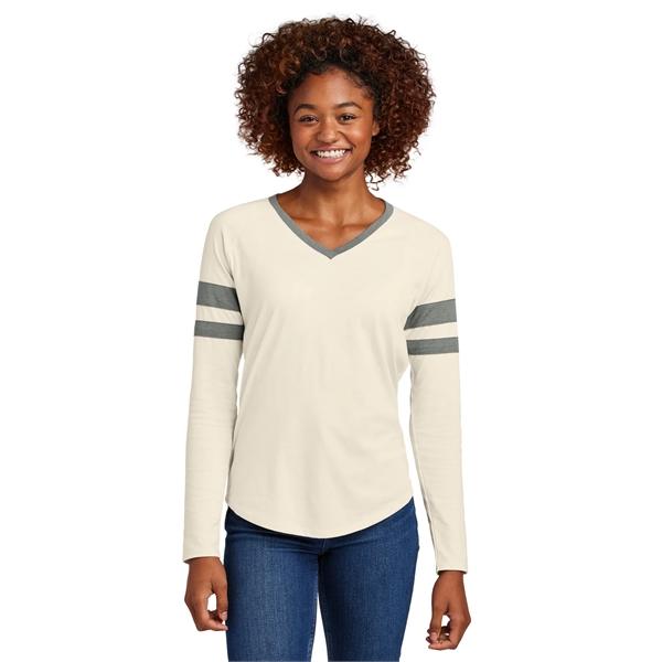 Sport-Tek Ladies Halftime Stripe Long Sleeve V-Neck Tee... from ASI 84863 SanMar