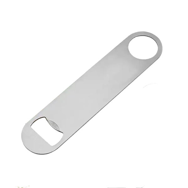 Stainless steel paddle-style bottle opener with 1 color silkscreen imprint on... from ASI 37218 Athena Promo (tm)