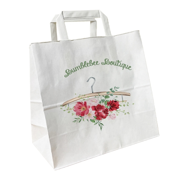 White Flat Handle Bag With Full Color Printing... from ASI 45795 Colorguppy Printing