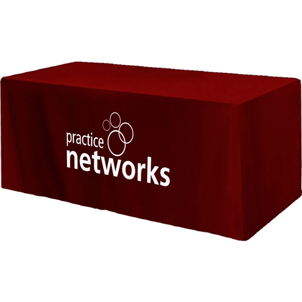 72" x 30" x 28 1/2" polyester-cotton twill 3-sided fitted table... from ASI 61966 HPG / Beacon Promotions