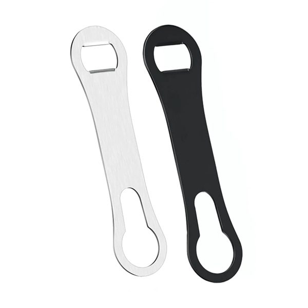 Stainless steel dog bone-style bottle opener with 1 color silkscreen imprint... from ASI 37218 Athena Promo (tm)