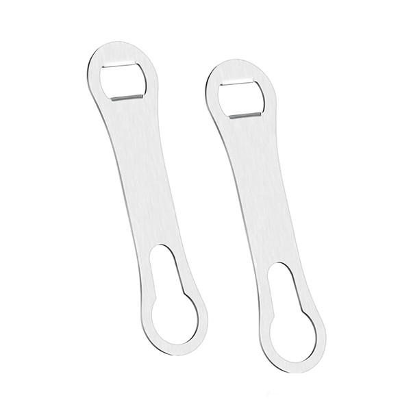 Stainless steel dog bone-style bottle opener with 1 color silkscreen imprint... from ASI 37218 Athena Promo (tm)