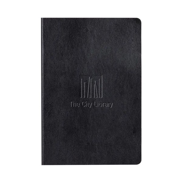 Eco-friendly notebook with cream-colored paper and a black recyclable cover.... from ASI 88060 Snugz/USA Inc