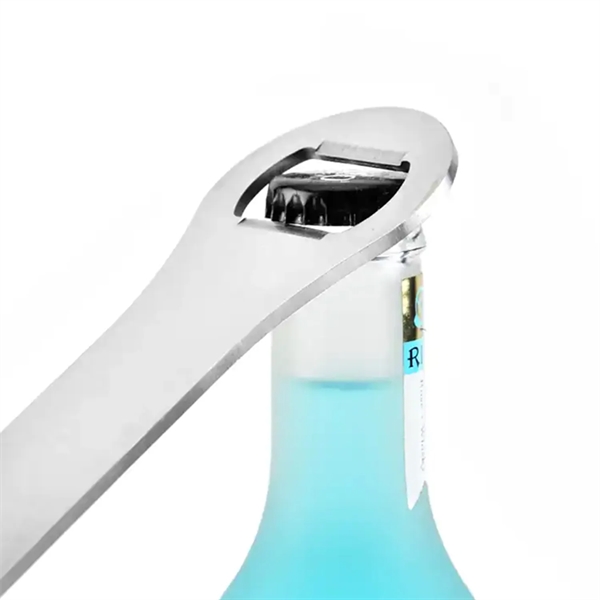 Stainless steel dog bone-style bottle opener with 1 color silkscreen imprint... from ASI 37218 Athena Promo (tm)