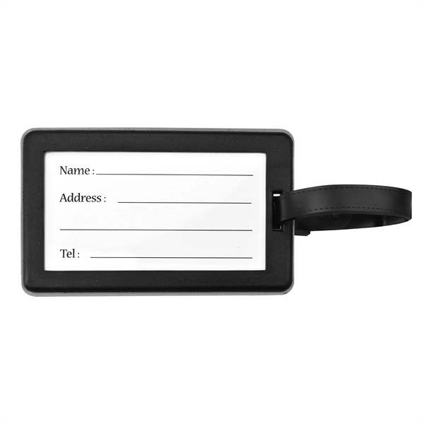 Completely custom luggage tag holders with colorful 3D imprinting. Polyvinyl material... from ASI 79898 Promovision / PROMOVISION