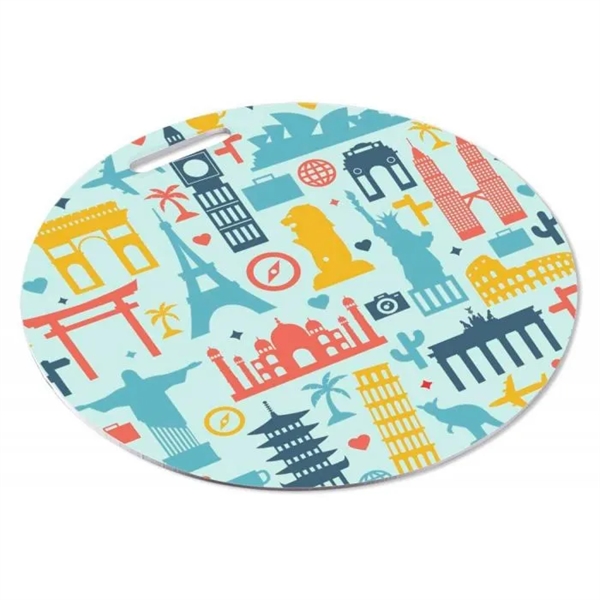 Custom Sublimated Metal Circle Bag Tag 3.5" x 3.5" . Printed... from ASI 62635 Inno-Vative Solutions Grp LTD