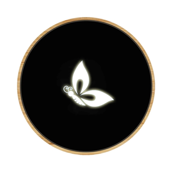 Round light up logo wireless charger plus laser engraving on 1... from ASI 37218 Athena Promo (tm)