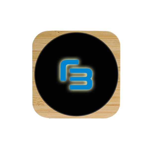 Square light up logo wireless charger plus laser engraving on 1... from ASI 37218 Athena Promo (tm)