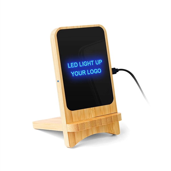 Light up logo wireless charger stand plus laser engraving on 1... from ASI 37218 Athena Promo (tm)
