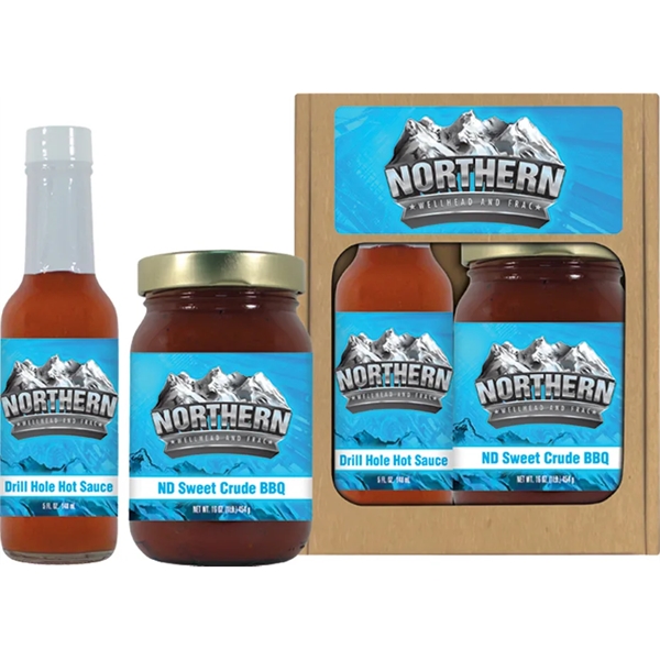 One 16oz salsa and one 5oz hot sauce in an attractive... from ASI 61826 Hot Sauce Harry's Inc