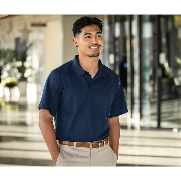Men's classic polyester pique knit wicking polo shirt with rib knit... from ASI 44620 Charles River Apparel