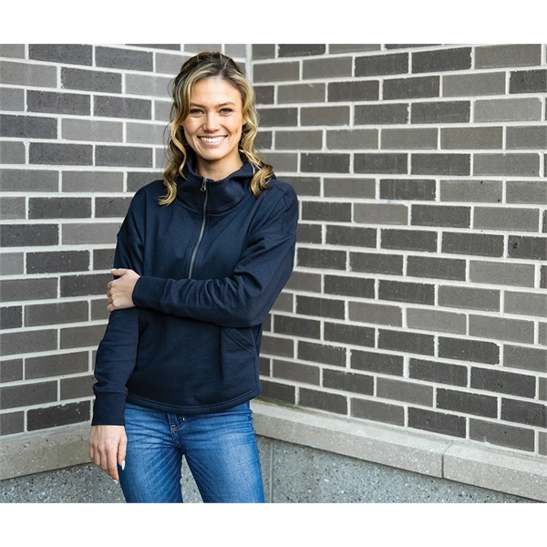 Our midweight Willow Scallop Hem Hoodie is a modern athleisure waist-length... from ASI 44620 Charles River Apparel