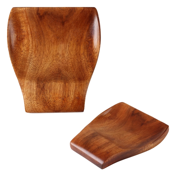 The Noble Teak Wood Spoon Rest Holder helps keep kitchen tools... from ASI 61966 HPG / Beacon Promotions