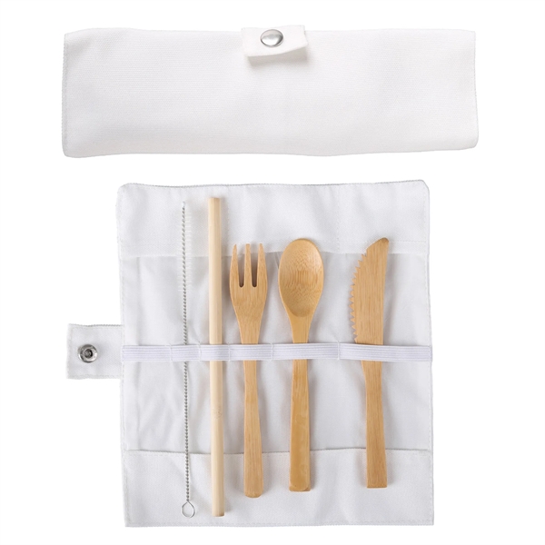 The Chun Bamboo Cutlery Set is a sustainable and stylish choice... from ASI 61966 HPG / Beacon Promotions