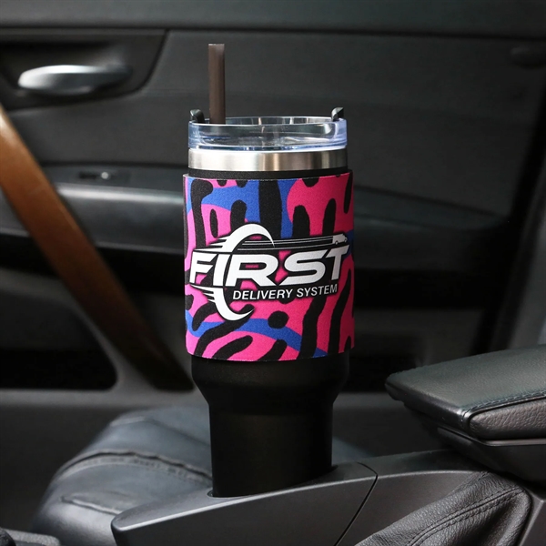 A full color neoprene sleeve that protects 40 oz tumblers.... from ASI 61966 HPG / Best Promotions USA
