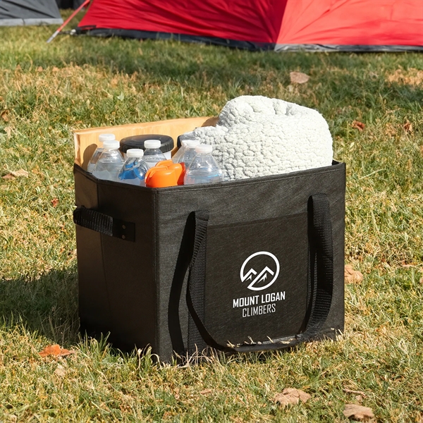 The RPET Non-Woven Folding Cargo Tote Carrier features multiple carrying options... from ASI 61966 HPG / Beacon Promotions