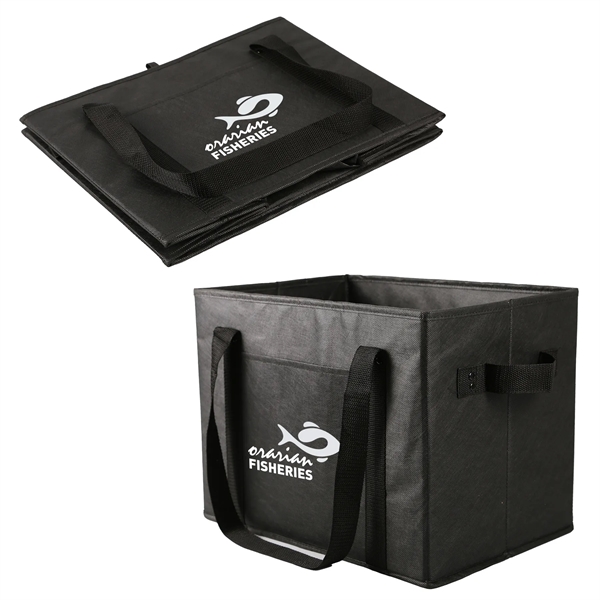 The RPET Non-Woven Folding Cargo Tote Carrier features multiple carrying options... from ASI 61966 HPG / Beacon Promotions