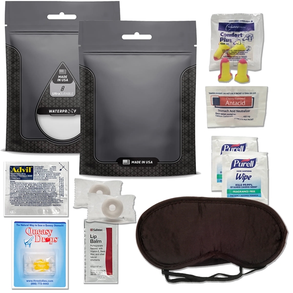 Hangover kit with an eye mask, earplugs, Advil, antacid, lip balm,... from ASI 84514 Safety Made