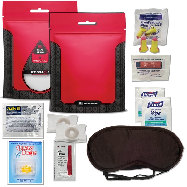 Hangover kit with an eye mask, earplugs, Advil, antacid, lip balm,... from ASI 84514 Safety Made