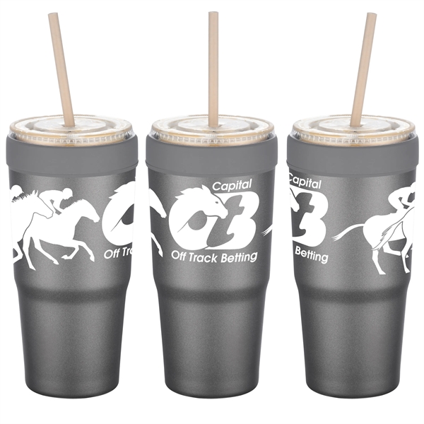 30 oz. stainless steel insulated tumbler that doubles as a beverage... from ASI 90807 Tekweld