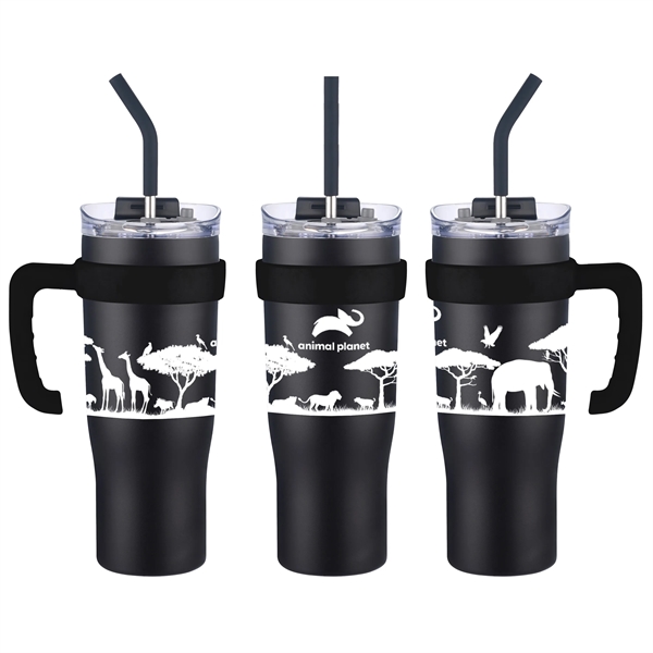 40 oz. travel mug with straw and removable handle.... from ASI 90807 Tekweld