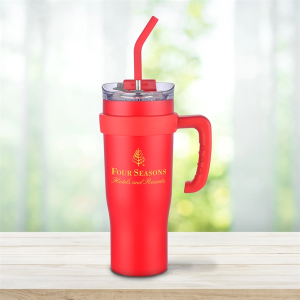 40 oz. travel mug with straw and removable handle.... from ASI 90807 Tekweld