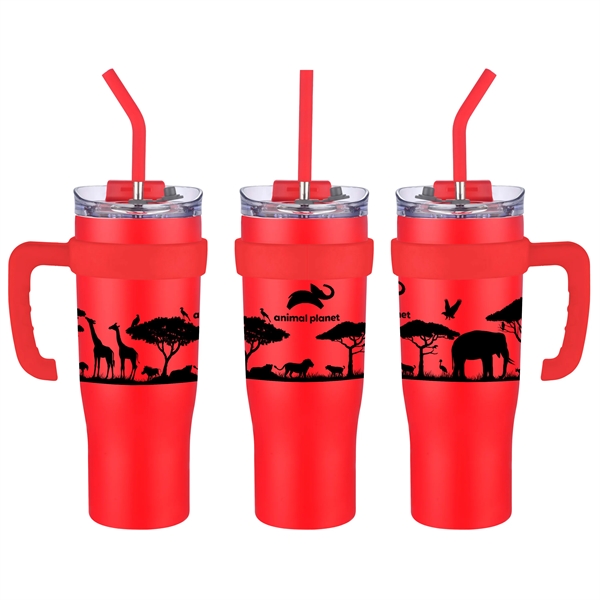 40 oz. travel mug with straw and removable handle.... from ASI 90807 Tekweld
